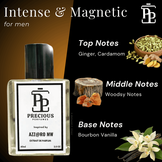 Shop our Azzaro The Most Wanted inspired men's perfume - an intense & magnetic masculine fragrance with woody spicy notes at an affordable price. Available in 60 ml & 100 ml. Free Shipping & COD at Precious Perfumes.