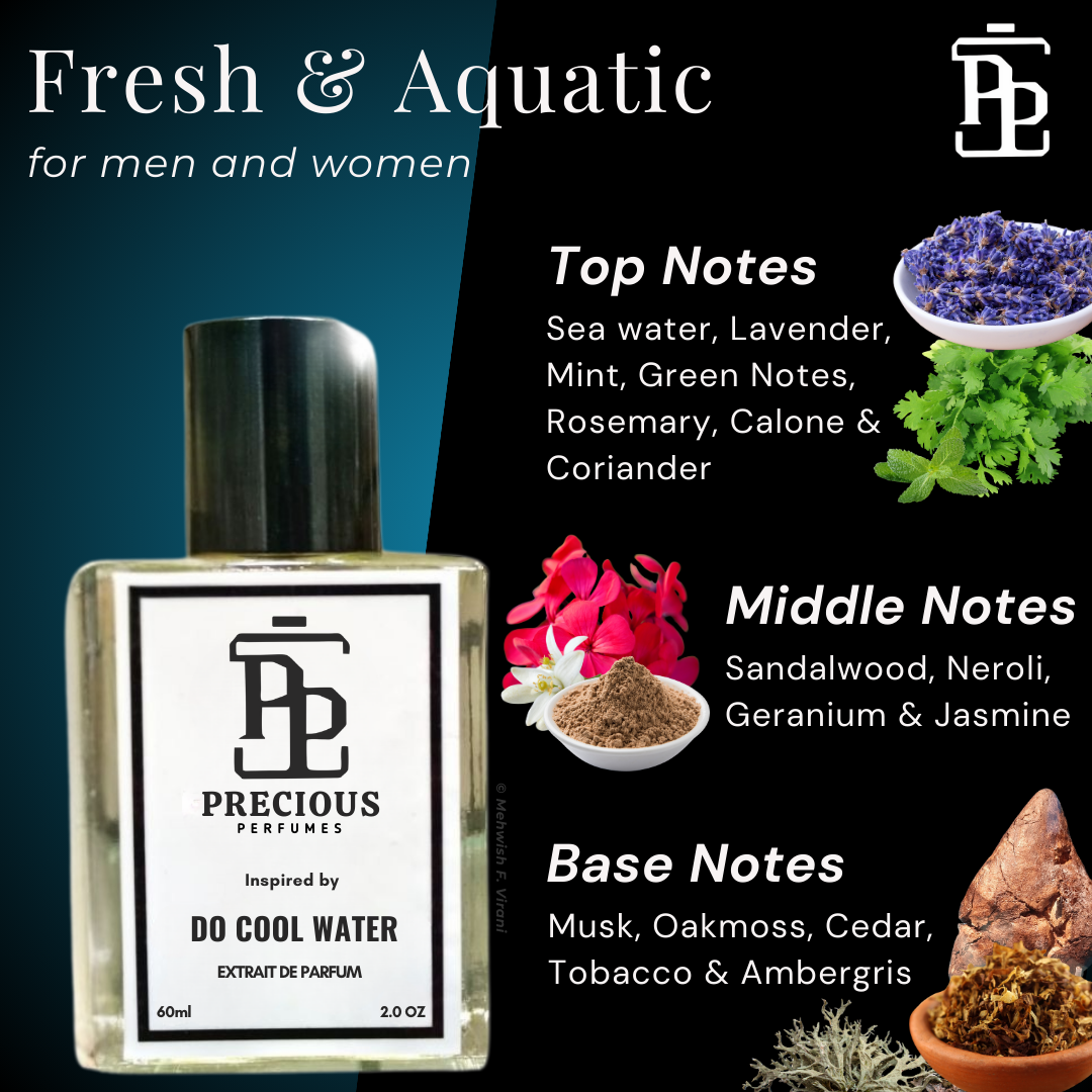 Shop our David Off Cool Water inspired unisex perfume - a fresh & aquatic gender-neutral fragrance with floral fruity notes at an affordable price. Available in 60 ml & 100 ml. Free Shipping & COD at Precious Perfumes.